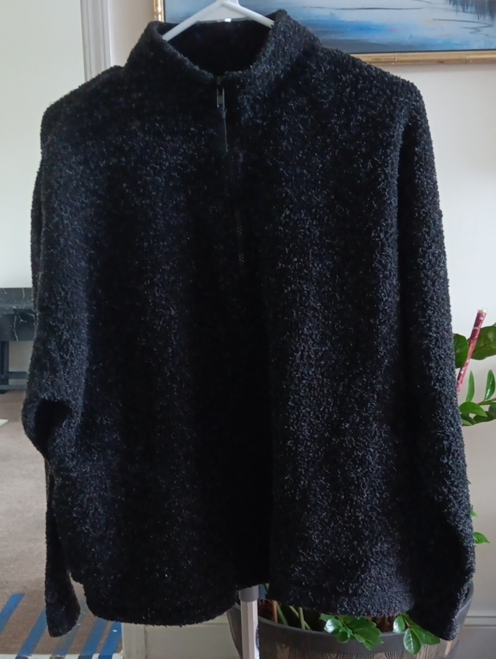 Premier International For Ladies with Pockets Quarter-Zip Bouclé Sweater